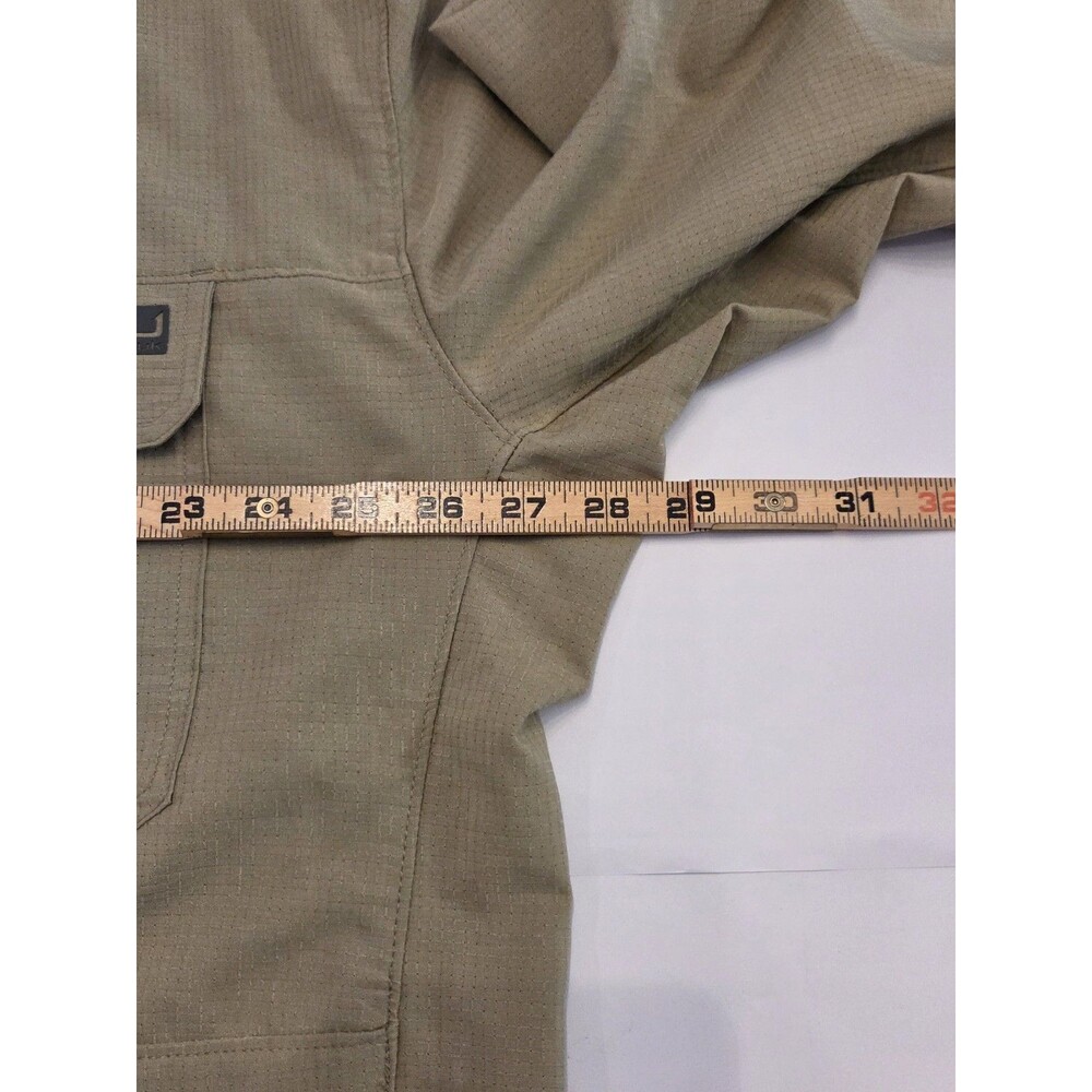 HUK Men's Fishing Shirt XXXL Khaki Long Sleeve Performance Button Up Performance - Picture 6 of 7